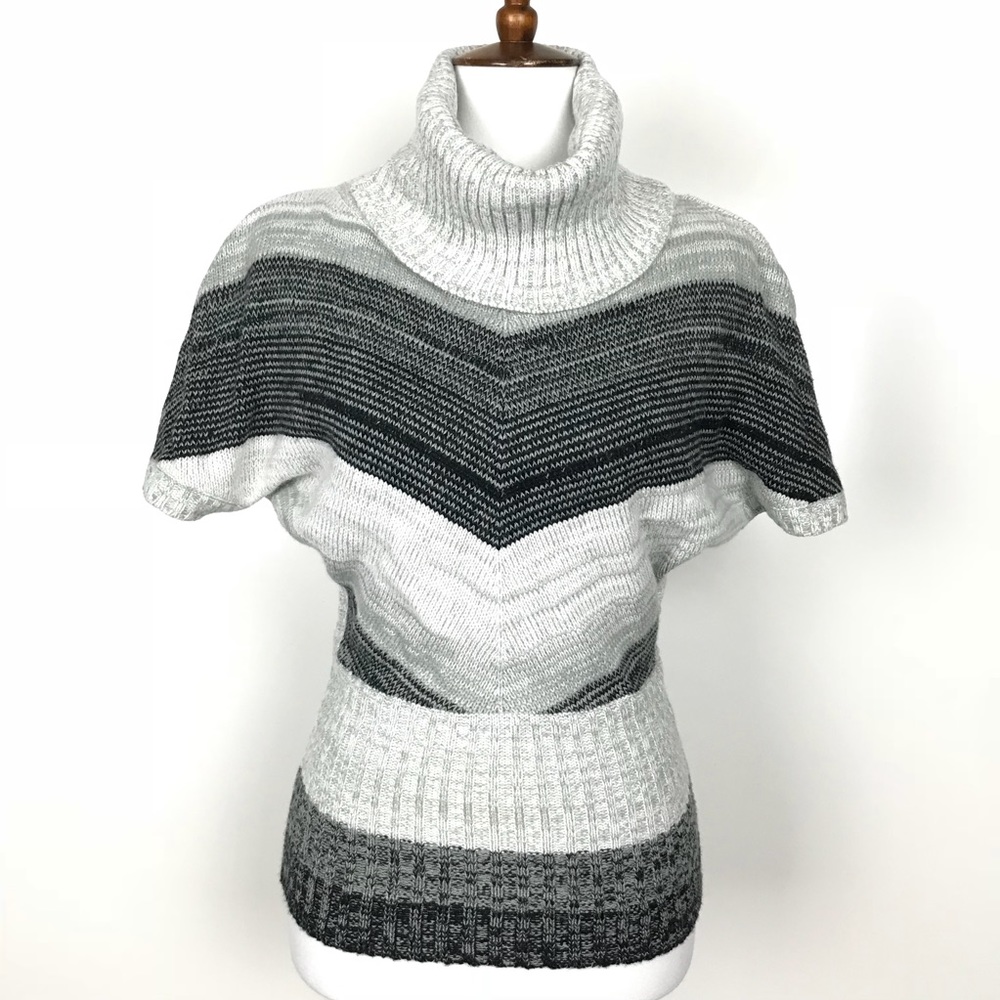 XOXO cowel neck ribbed waist ombré dolman sweater